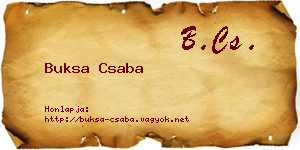 Buksa Csaba névjegykártya